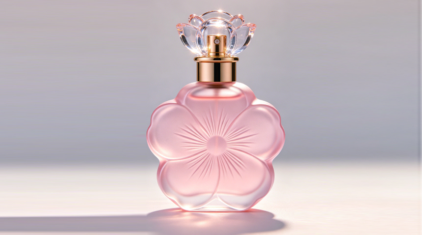 Flacon de parfum en forme de fleur