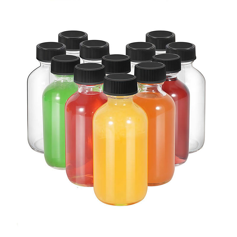 Sérigraphie ronde faite sur commande de bouchon à visser de bouteilles en verre claires faites sur commande de la boisson 60ml rechargeable pour le jus 