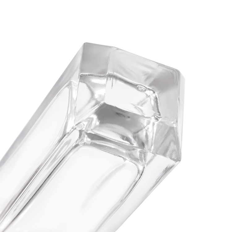 Bouteille de parfum en verre à facettes de luxe avec bouchon en métal, emballage de parfum de qualité supérieure à base épaisse