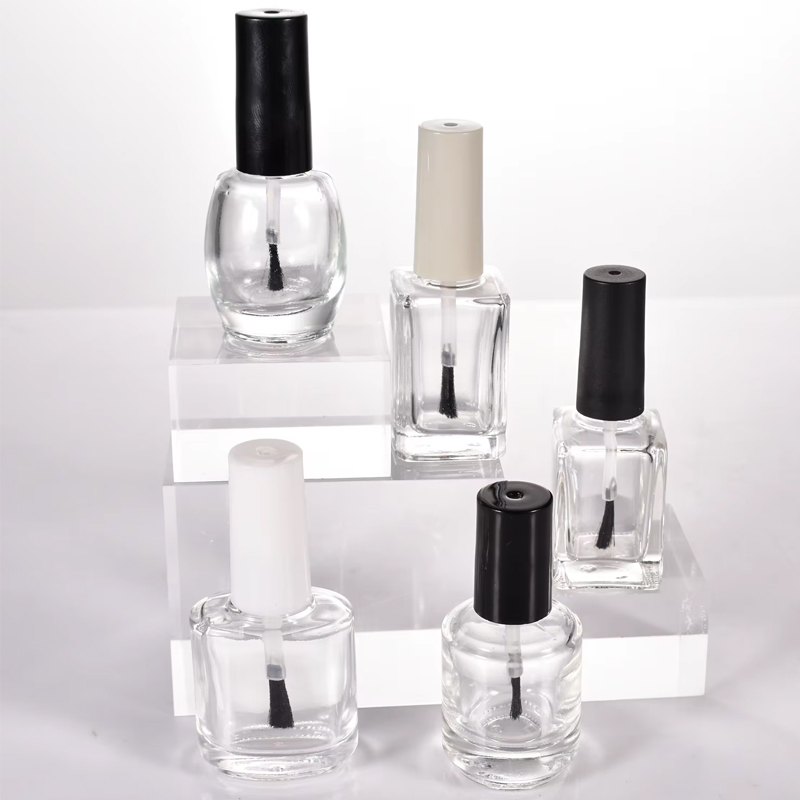 Bouchon et brosse de bouteille de vernis à ongles transparent vide, vente en gros de 15ml