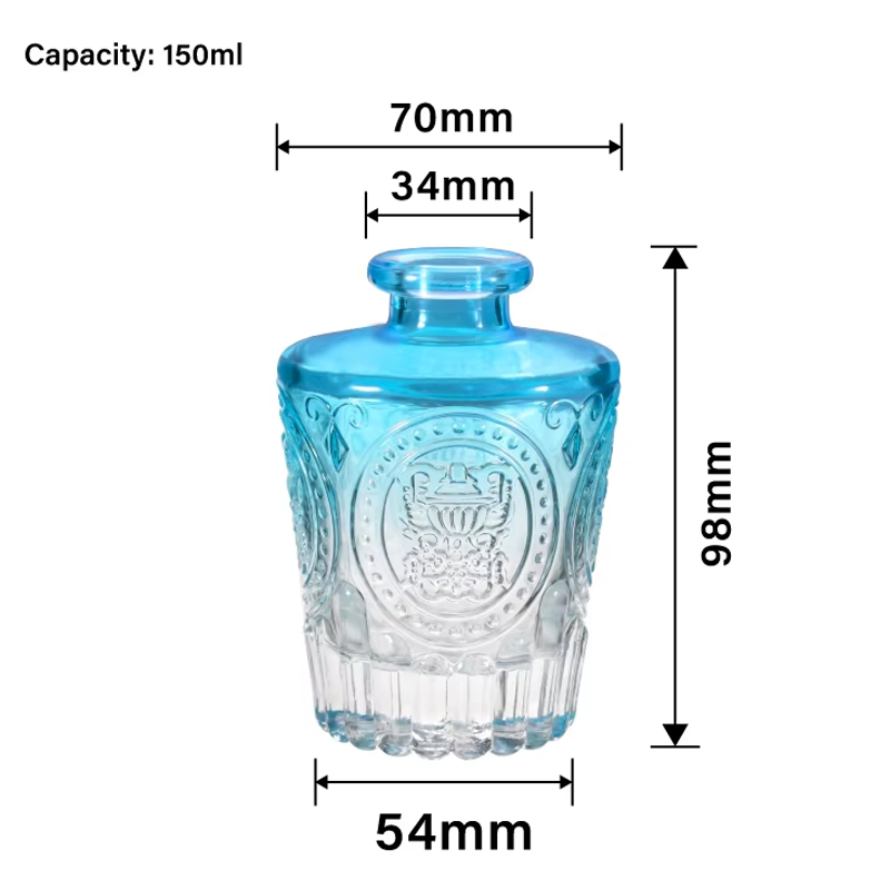 Bouteille diffuseur en verre dégradé, bouteille d'aromathérapie, rechargeable, conteneur d'huiles essentielles, parfums, accessoires de parfum