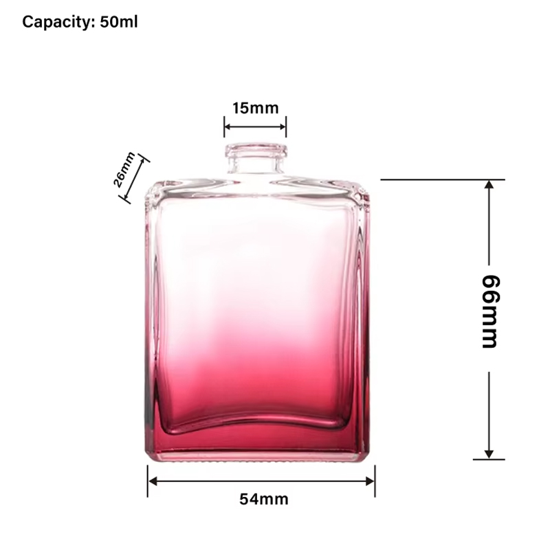 Flacon en verre de parfum vert à revêtement progressif de 50 ml avec boîte