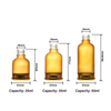 Bouteille d'huile essentielle en verre à fond doré, 25ml, 35ml, 50ml, avec bouchon doré