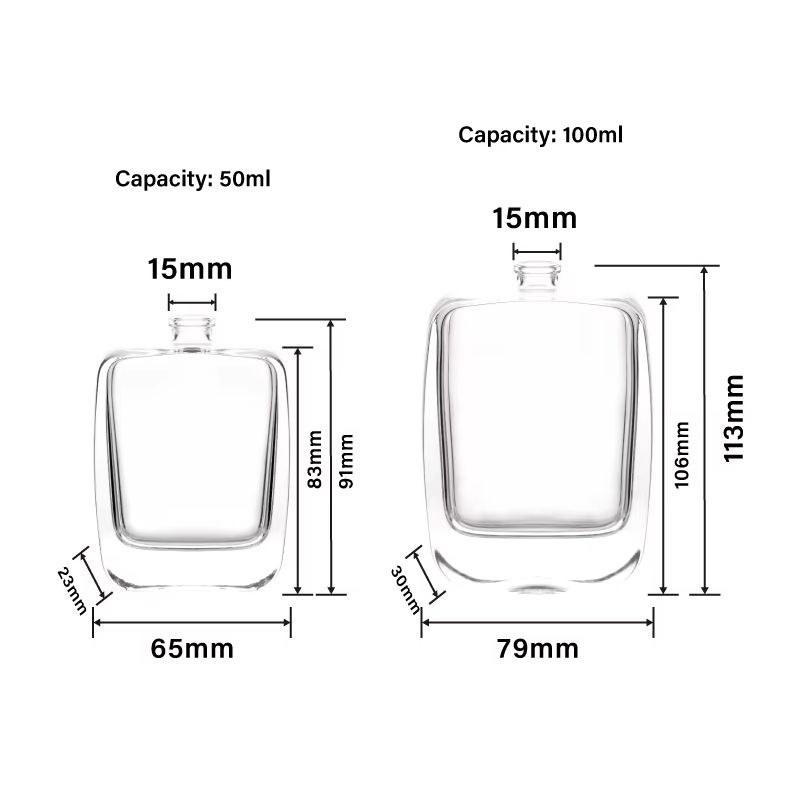 Logo personnalisé en gros de luxe clair 50ml 100ml bouteilles en verre de parfum bouteilles de parfum en verre de pulvérisation 