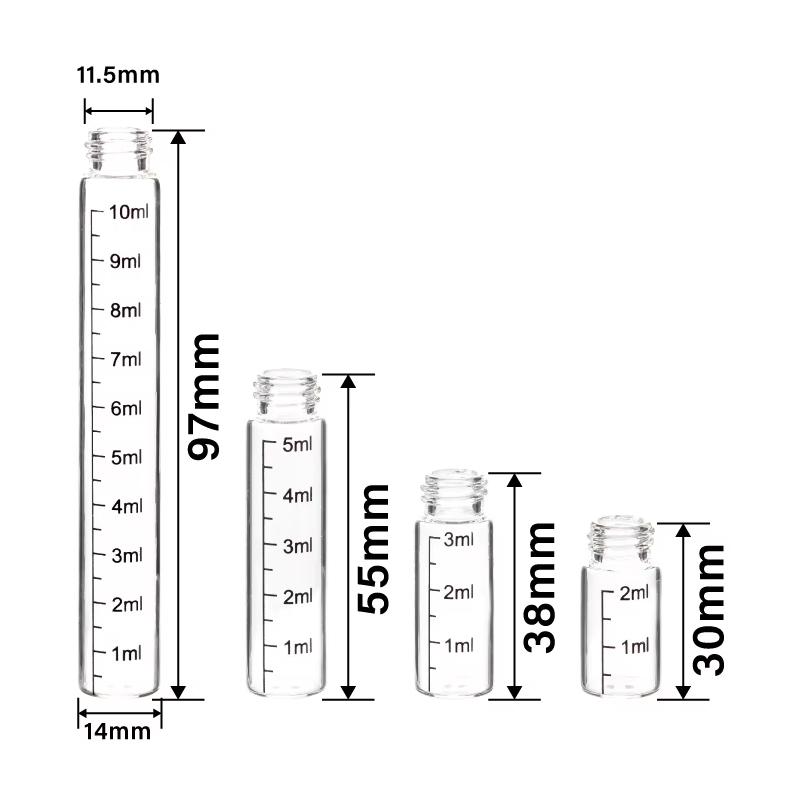 Flacons de parfum en verre tubulaire de 2 ml 3 ml 5 ml 10 ml 