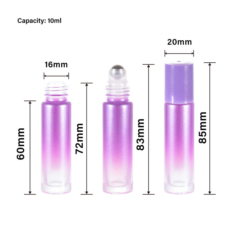 Rouleau d'huile de parfum en verre dégradé de luxe de 10 ml sur bouteille