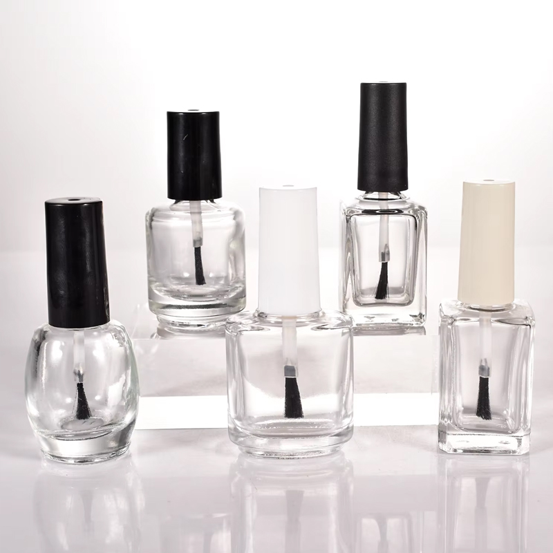 Bouchon et brosse de bouteille de vernis à ongles transparent vide, vente en gros de 15ml