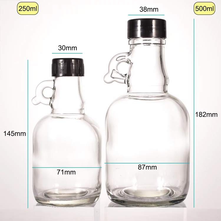 Mini bouteille vide de sirop d'érable contre la toux de sucre 250 ml 500 ml avec poignée