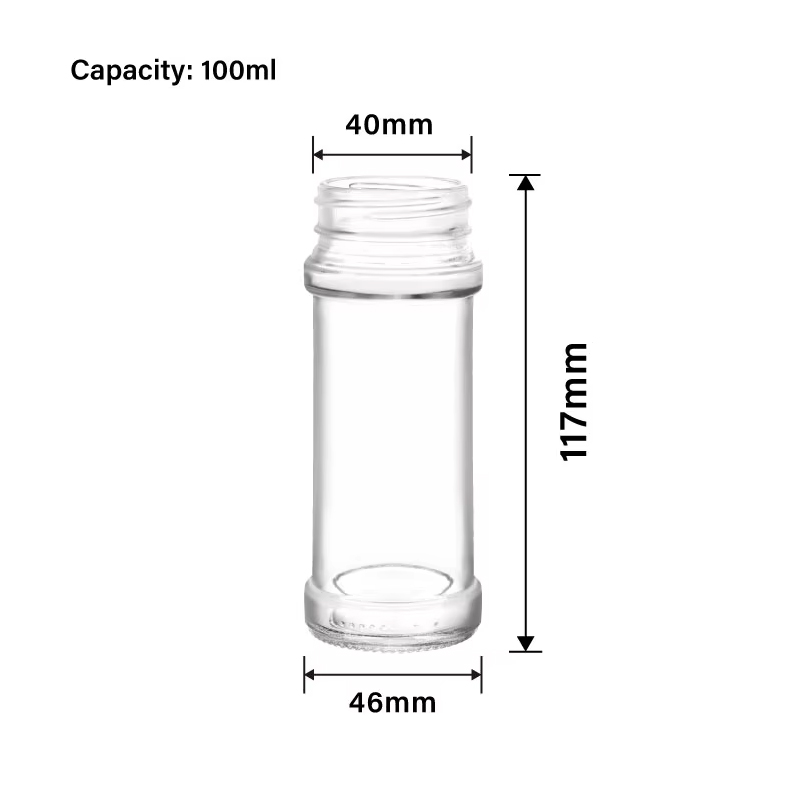 Pots à épices en verre transparent, bouteille de mélange d'assaisonnement de 100 ml 