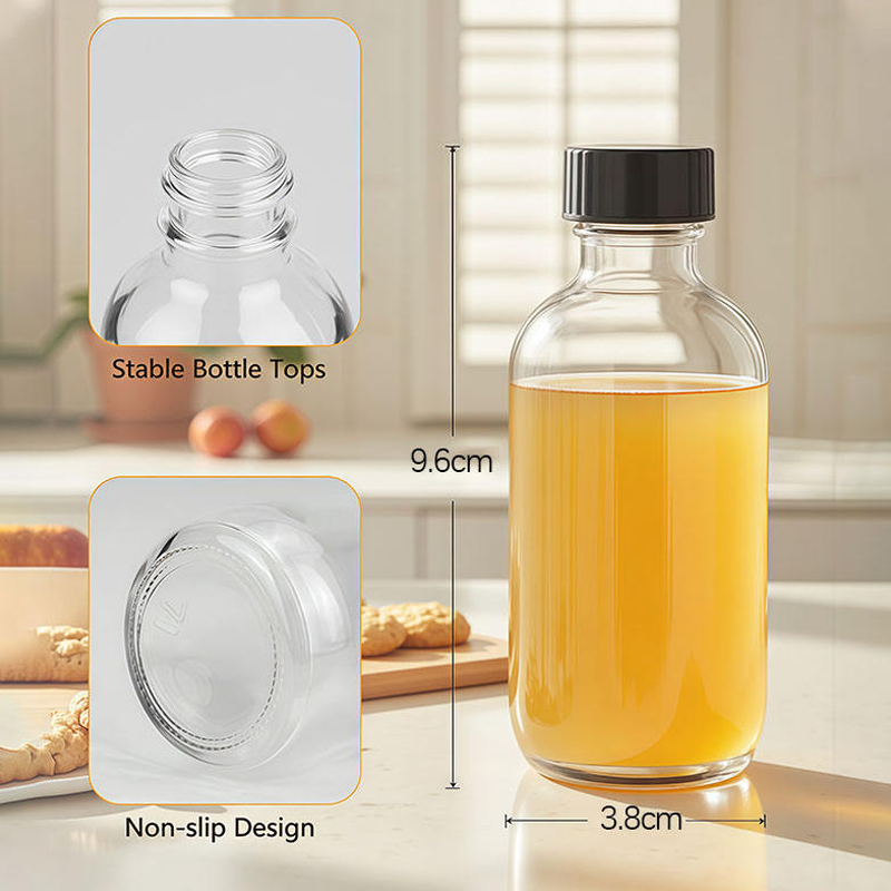 Sérigraphie ronde faite sur commande de bouchon à visser de bouteilles en verre claires faites sur commande de la boisson 60ml rechargeable pour le jus 