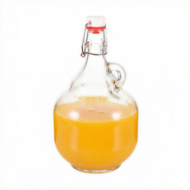 Stock California – bouteille en verre de 2 litres, avec couvercle rabattable, pour bière, ensemble de Growler de 64 Oz avec couvercles, idéal pour le brassage à domicile