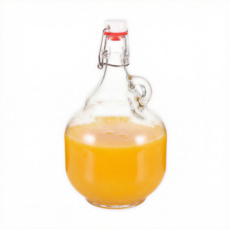 Stock California – bouteille en verre de 2 litres, avec couvercle rabattable, pour bière, ensemble de Growler de 64 Oz avec couvercles, idéal pour le brassage à domicile
