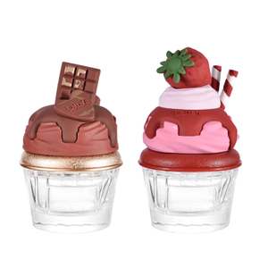 Bouteille de parfum créative en forme de crème glacée – Emballage de parfum en verre inspiré des desserts mignons avec couvercle personnalisé