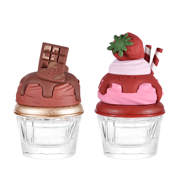 Bouteille de parfum créative en forme de crème glacée – Emballage de parfum en verre inspiré des desserts mignons avec couvercle personnalisé
