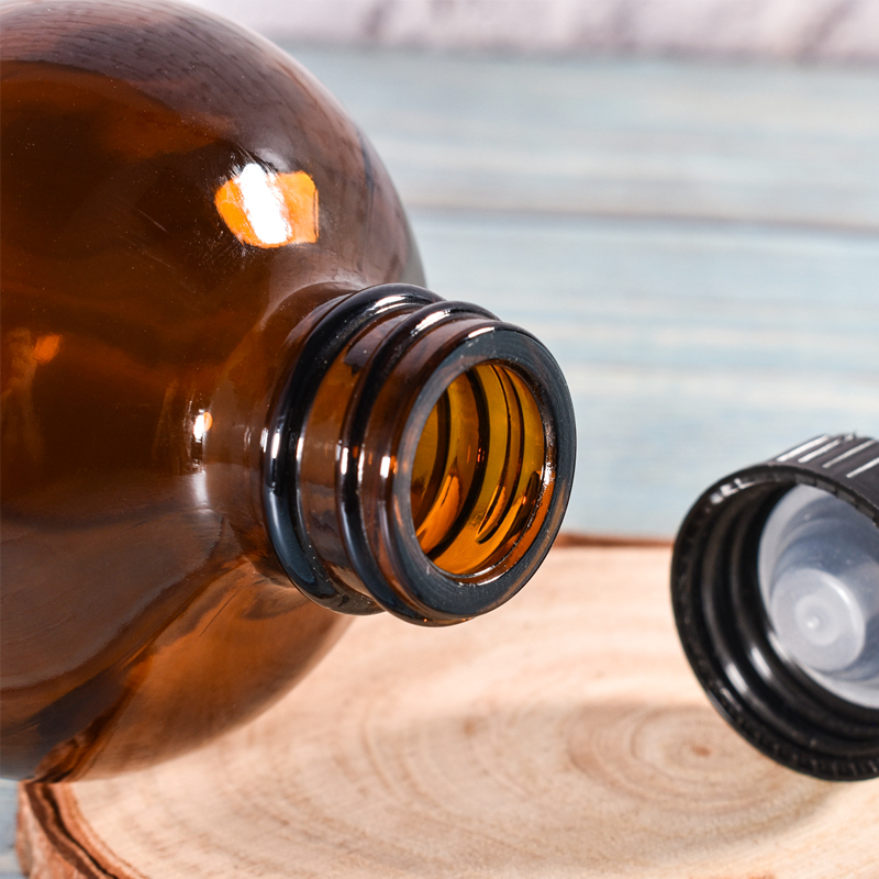 Vente en gros Bouteille En Verre Ronde Boston