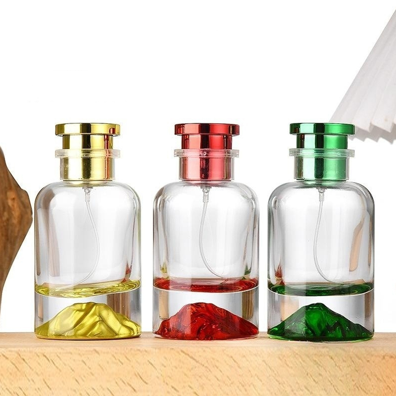 bouteille de jet de parfum de cylindre rond du fond 100ml de volcan de base lourde de 30ml 50ml