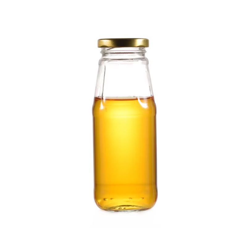 Bouteille de lait de boisson en verre vide de forme ronde en gros de 350 ml 