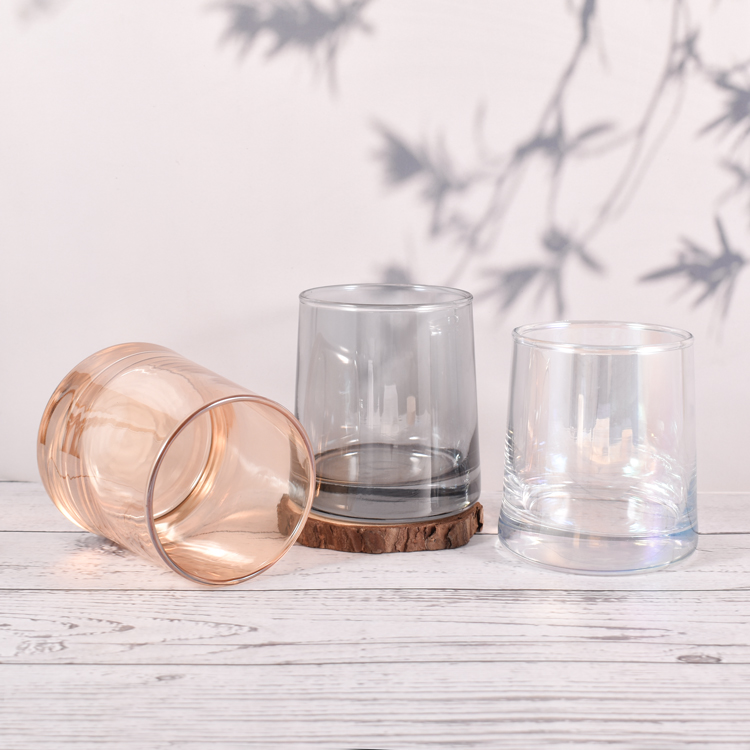 Pots de bougie en verre élégants de couleur classique de luxe en gros de la Chine de 250 ml pour les pots de fabrication de bougies