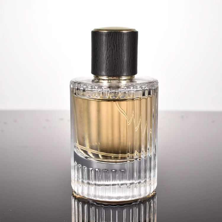 Bouteille de Parfum à rayures verticales personnalisée, emballage rond vide d'atomiseur de Parfum de luxe de 30ml 50ml 100ml 