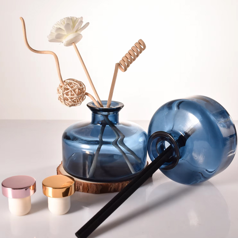 Verre de bouteille de diffuseur de concepteur d'arôme de pièce bleue française de 200 ml