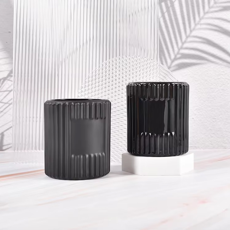 Pots de bougies en verre nervuré transparent vide de 7 oz pour la fabrication de bougies