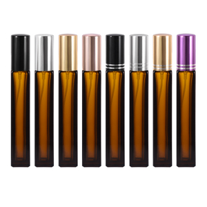 Bouteilles de pulvérisation de parfum en verre portables carrées de voyage 10ml, atomiseur rechargeable, bouteille cosmétique vide ambre