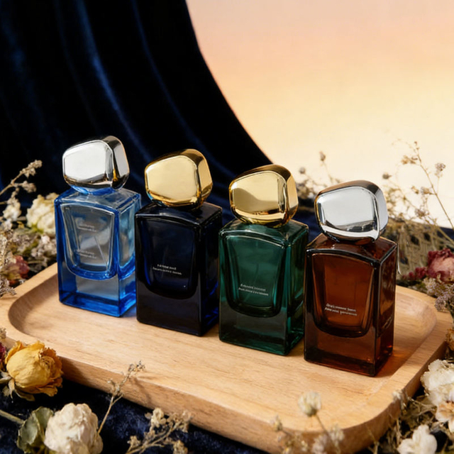 Flacon pulvérisateur de parfum en verre rechargeable rectangulaire de haute qualité, 30ml 50ml 100ml