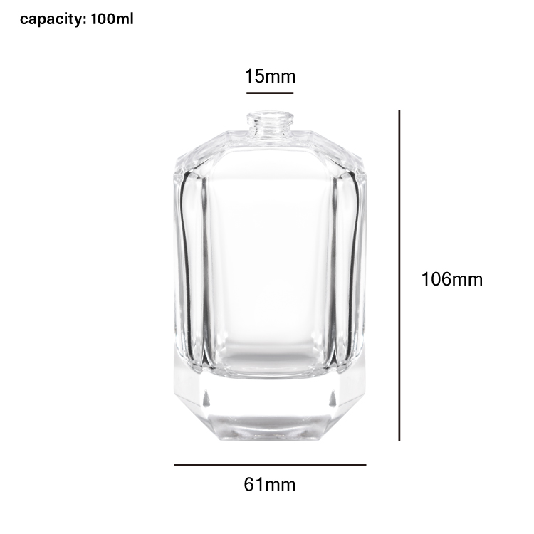 Bouteille de parfum en verre de luxe de 30 ml, 50 ml, 100 ml, avec bouchons personnalisés, emballage de parfum vide de qualité supérieure