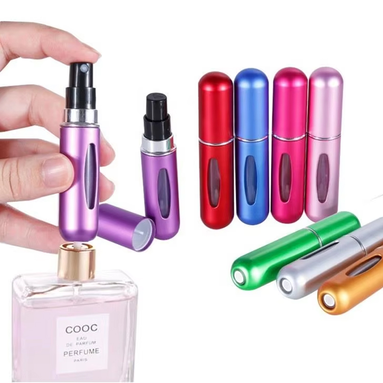 Mini bouteille portative d'atomiseur de parfum en aluminium de 5 ml