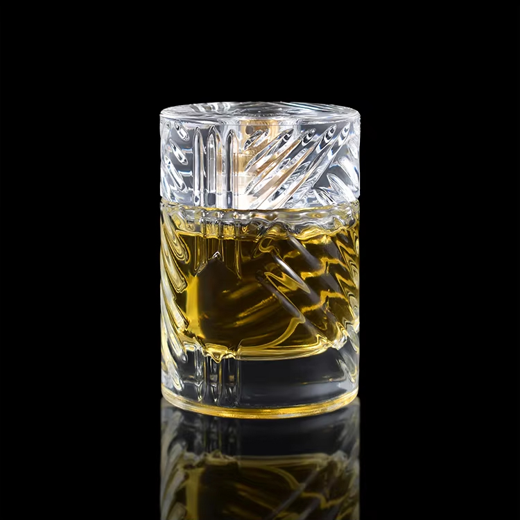 Bouteille de parfum à motif 50 Ml, 100ml, en forme de cylindre, vaporisateur en verre, bouteille de parfum