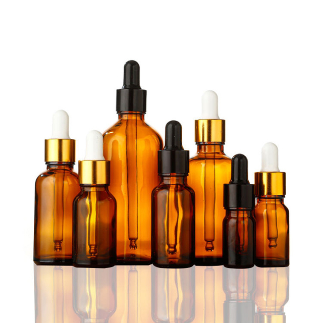 Flacons compte-gouttes en verre ambré de luxe de 5 ml 10 ml 15 ml 20 ml avec pipette