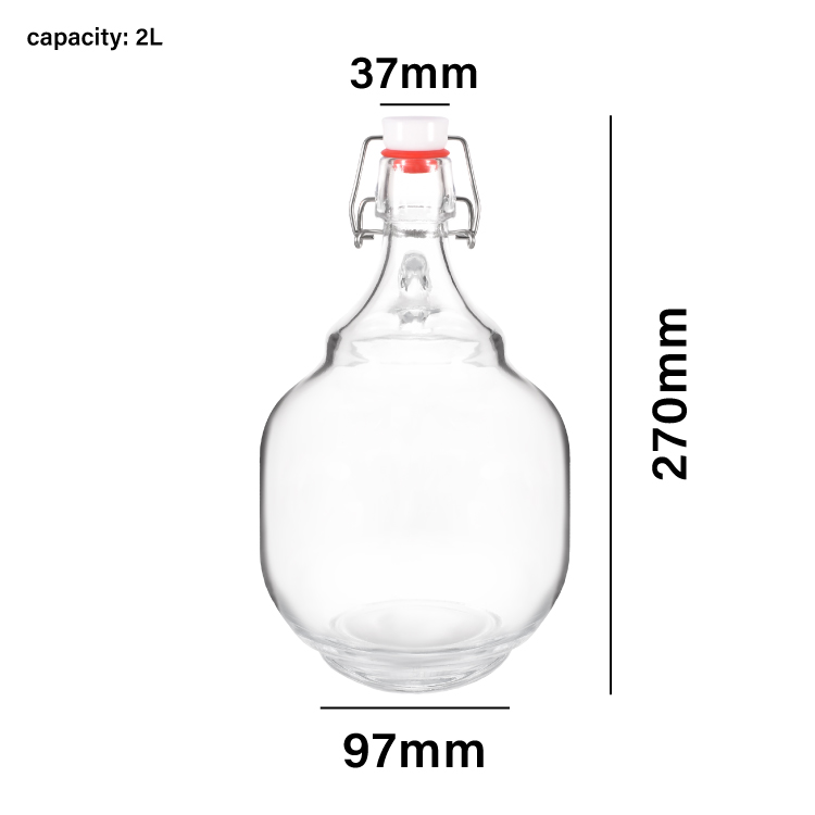 Stock California – bouteille en verre de 2 litres, avec couvercle rabattable, pour bière, ensemble de Growler de 64 Oz avec couvercles, idéal pour le brassage à domicile