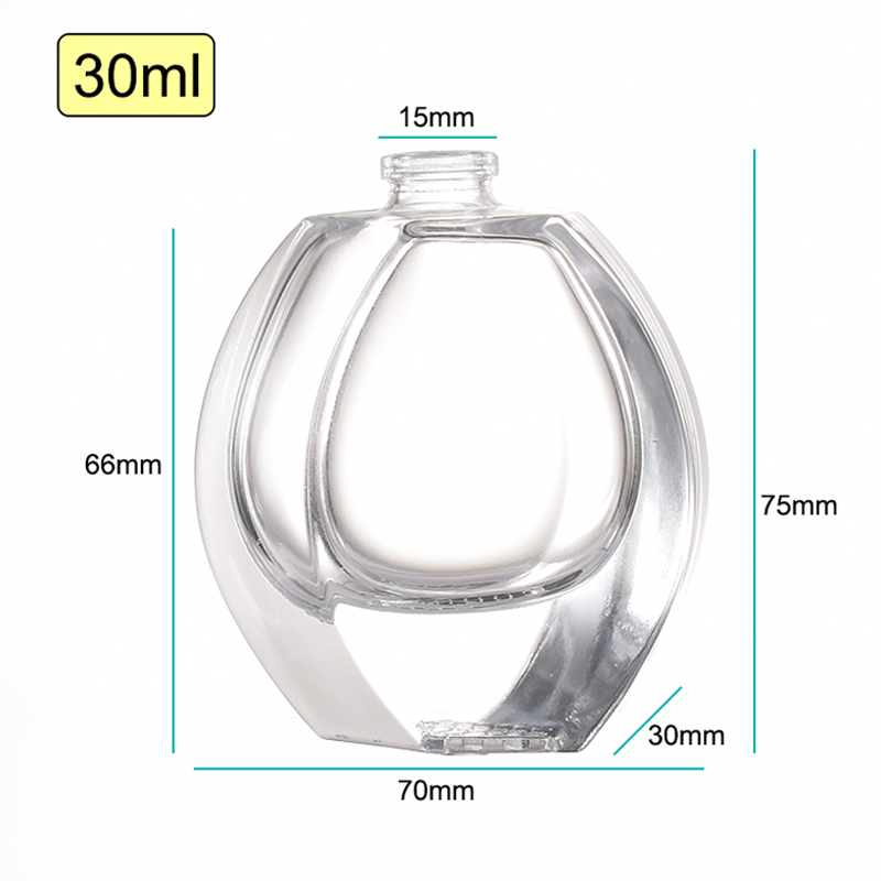 Bouteille de pulvérisation de périume à baïonnette en verre Transparent de 30ml, bouteilles de parfum cosmétique en verre épais vide, vente en gros