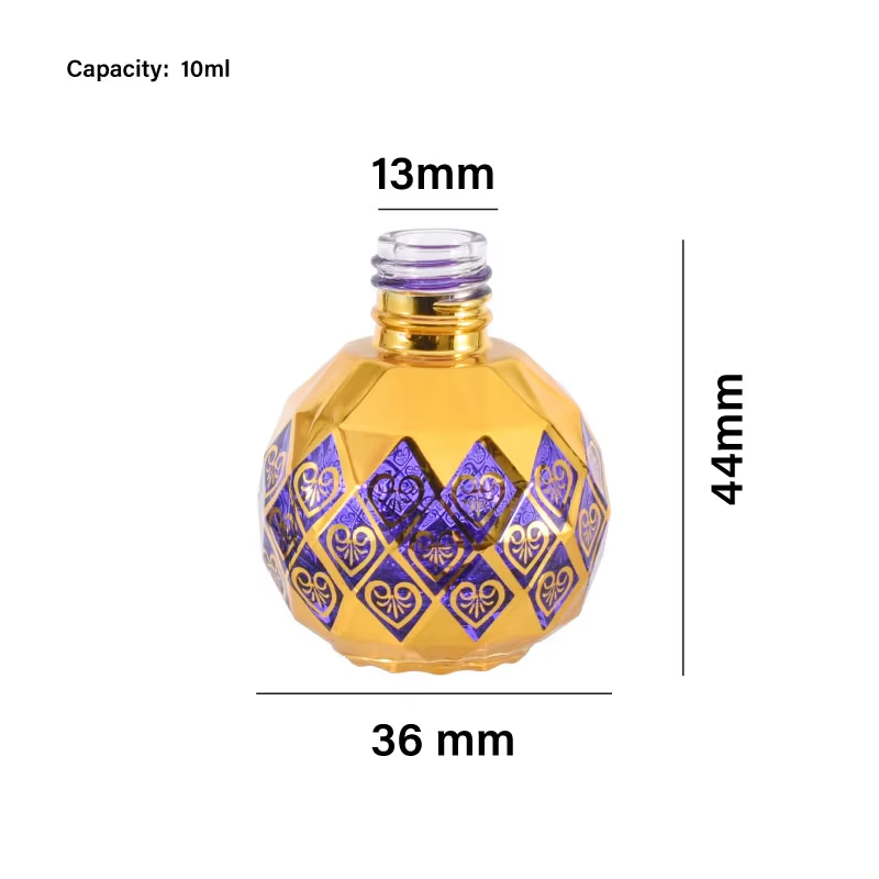Rouleau essentiel doré sphérique de luxe de 10ml, flacons de parfum arabe à roulettes