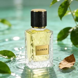 Flacon de parfum en verre gaufré de luxe de 30 ml avec bouchon noir – Emballage de bouteille de parfum transparent personnalisé