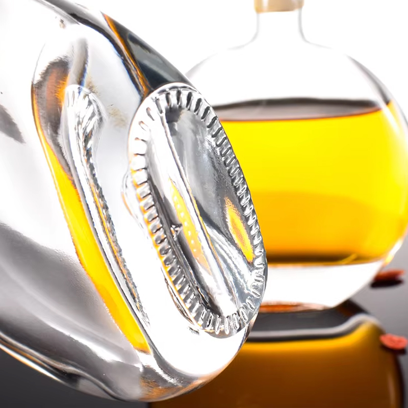 Bouteilles d'alcool en verre 250 ml rondes transparentes