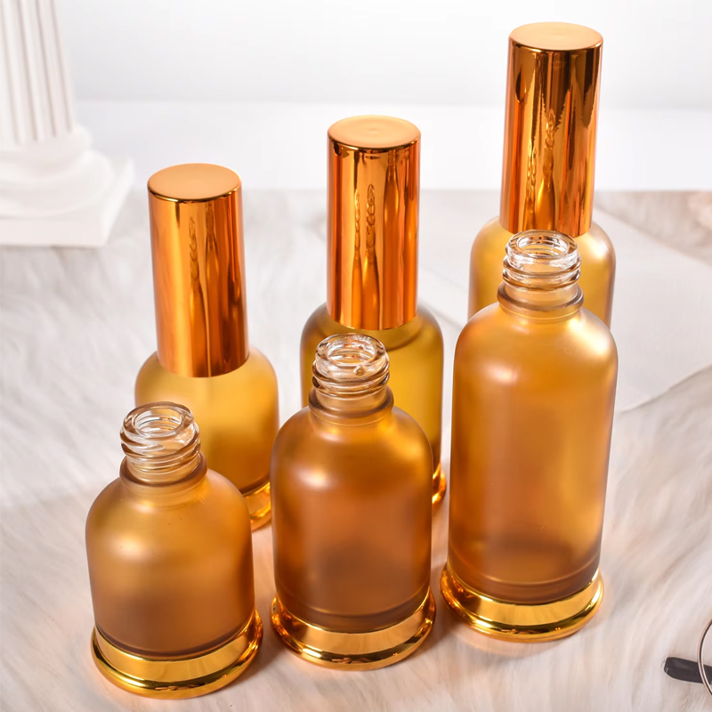 Flacon pulvérisateur de parfum à brume fine en verre givré Orange, 25ml, 30ml, 50ml, avec Base