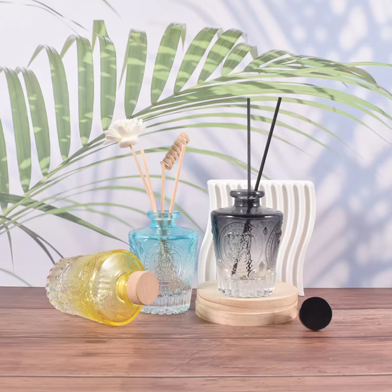 Bouteille diffuseur en verre dégradé, bouteille d'aromathérapie, rechargeable, conteneur d'huiles essentielles, parfums, accessoires de parfum