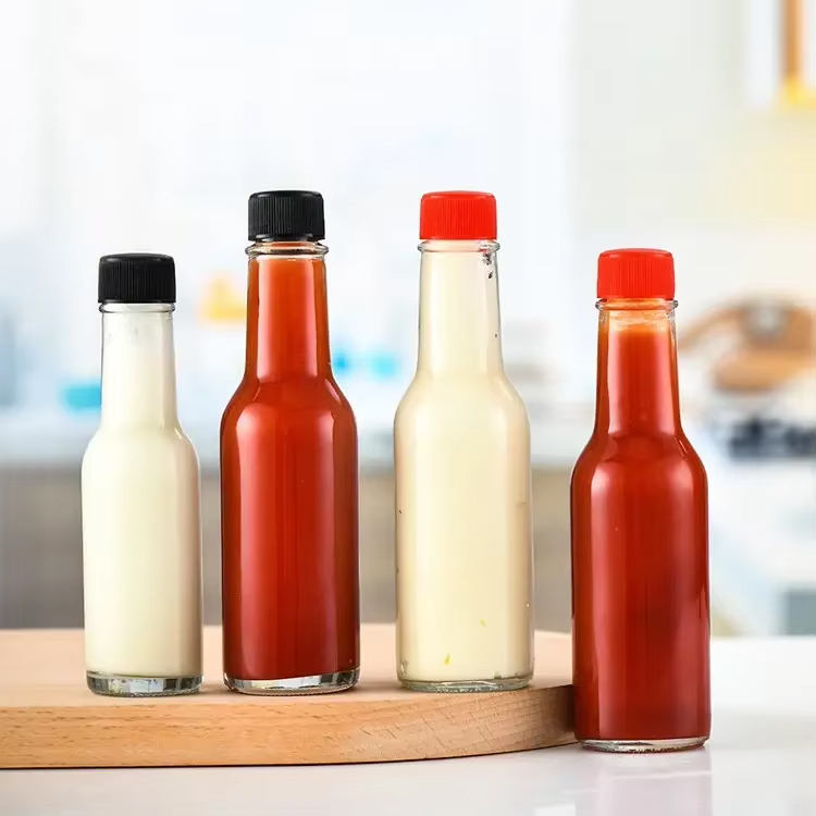 Ventes chaudes petite bouteille en verre 90 ml 250 ml 150 ml bouteilles Woozy pour verre de sauce piquante