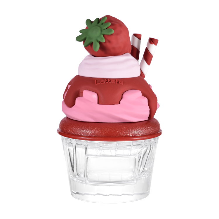 Bouteille de parfum créative en forme de crème glacée – Emballage de parfum en verre inspiré des desserts mignons avec couvercle personnalisé