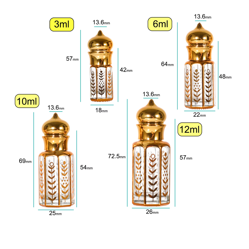 Bouteille roulante en verre rechargeable arabe 