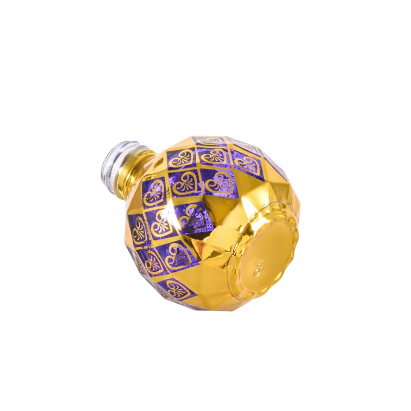 Rouleau essentiel doré sphérique de luxe de 10ml, flacons de parfum arabe à roulettes