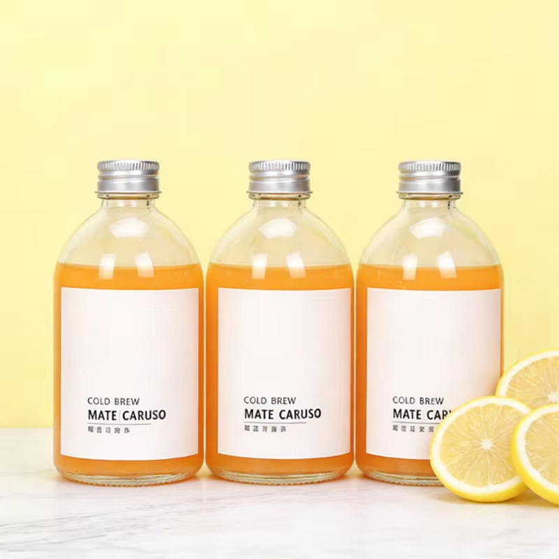 Commerce de gros de jus de presse à froid écologique givré 150 ml 270 ml 350 ml 500 ml bouteille en verre ronde avec bouchon à vis