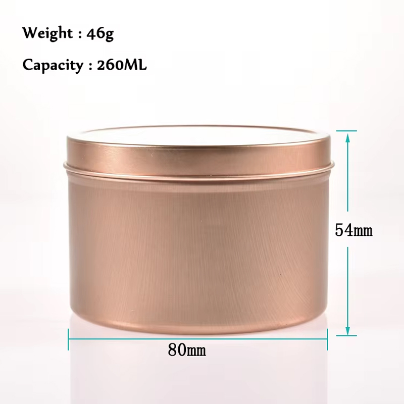 Bougie en gros étain 250 ml vide pot de bougie parfumée en métal