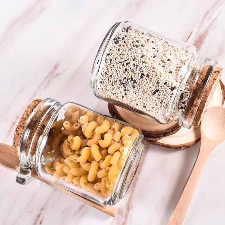 Pot à épices de stockage de 150 ml avec cuillère en bois