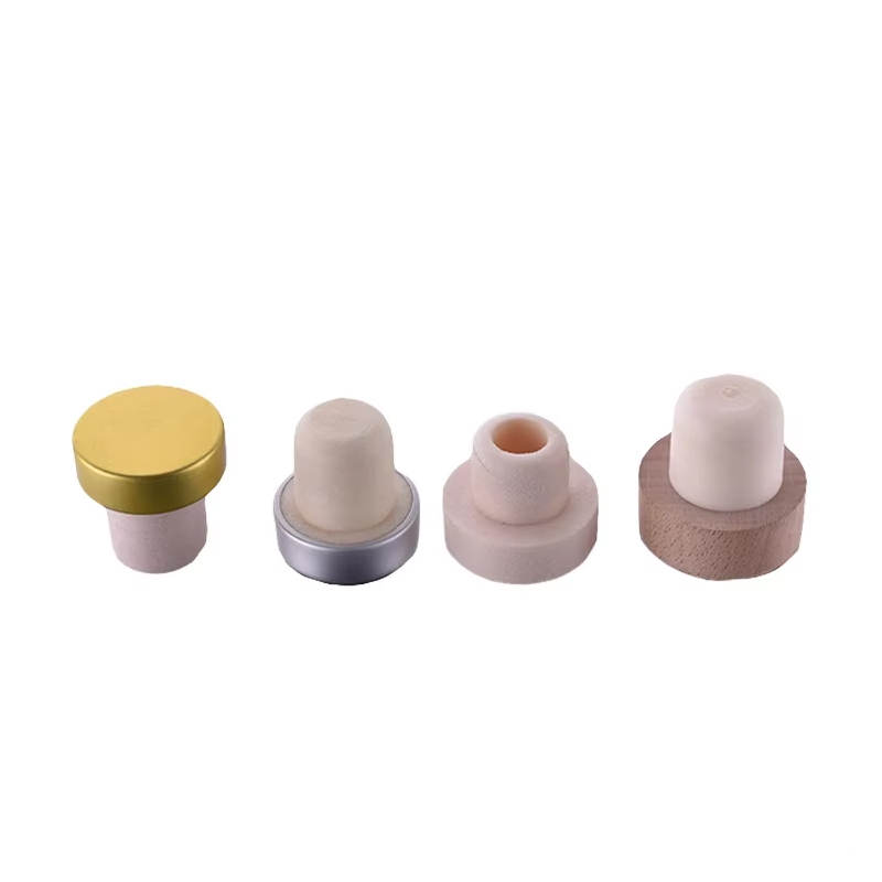 Bouchon supérieur en bois avec barre en T, couvercle de bouteille en bois de liqueur en liège synthétique