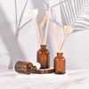 Petite ouverture personnalisée 30 ml 50 ml 100 ml bouteille d'arôme de diffuseur de roseaux en verre ambré