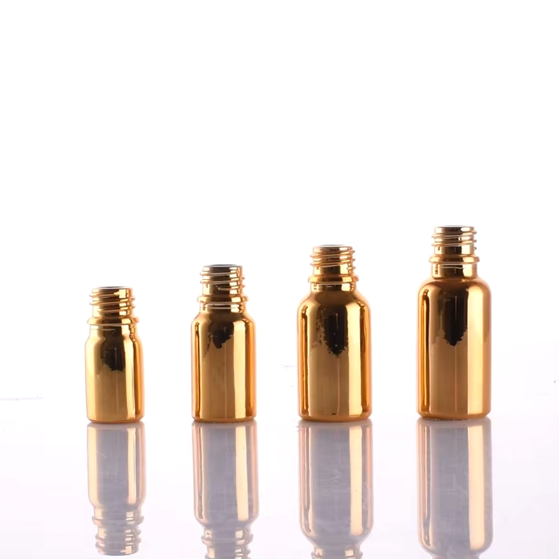 Conteneurs d'emballage de luxe pour soins de la peau, flacon compte-gouttes en verre doré pour huile essentielle, sérum, 5ml, 10ml, 15ml, 20ml, 30ml, 50ml, 100ml