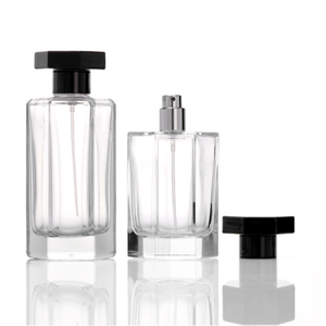 Bouteille de parfum hexagonale unique de 50 ml et 100 ml avec pulvérisateur à pompe avec étiquettes personnalisées