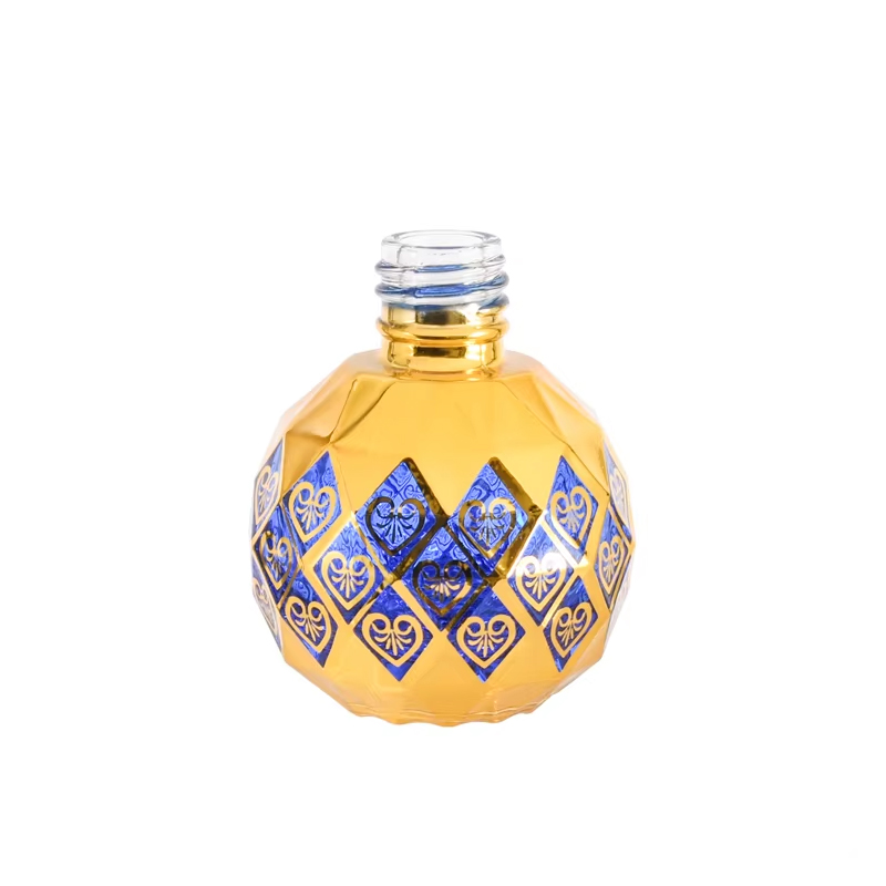 Rouleau essentiel doré sphérique de luxe de 10ml, flacons de parfum arabe à roulettes